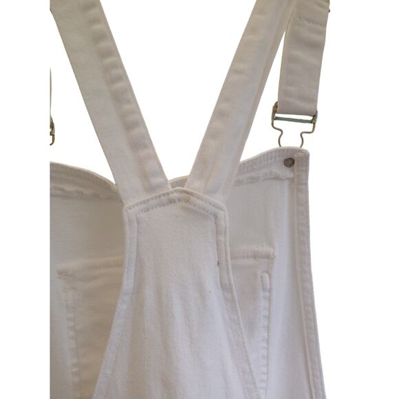 Shein White Overall Pockets Denim Style Button  Details Cotton Elastane Junior L - Picture 8 of 8